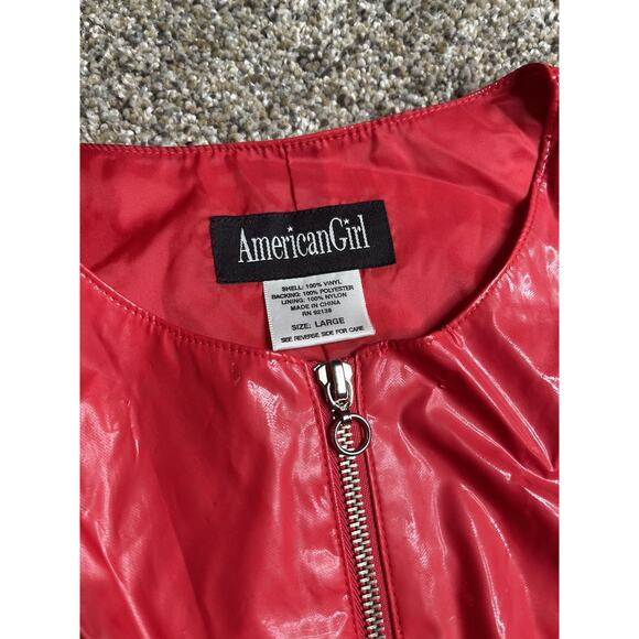 American Girl Red Vinyl Skirt Vest Set GoGo Size Girls Large 14 - Picture 3 of 5